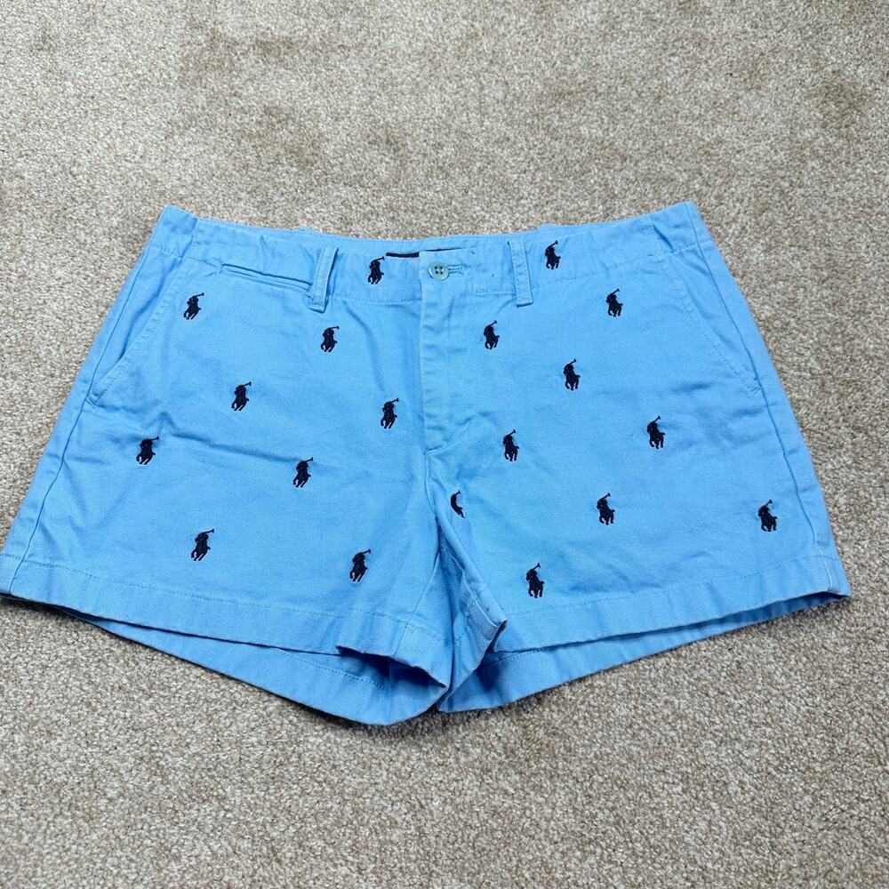 Ralph Lauren Sport Vintage Polo Logo Chino Low Rise Shorts Size 6